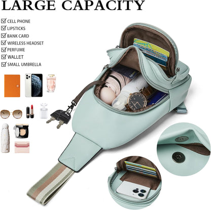 Sling Bag Crossbody Bags for Women Small Cross Body Bag Fanny Packs Chest Sling Purse for Daily Travel Leisure Sport