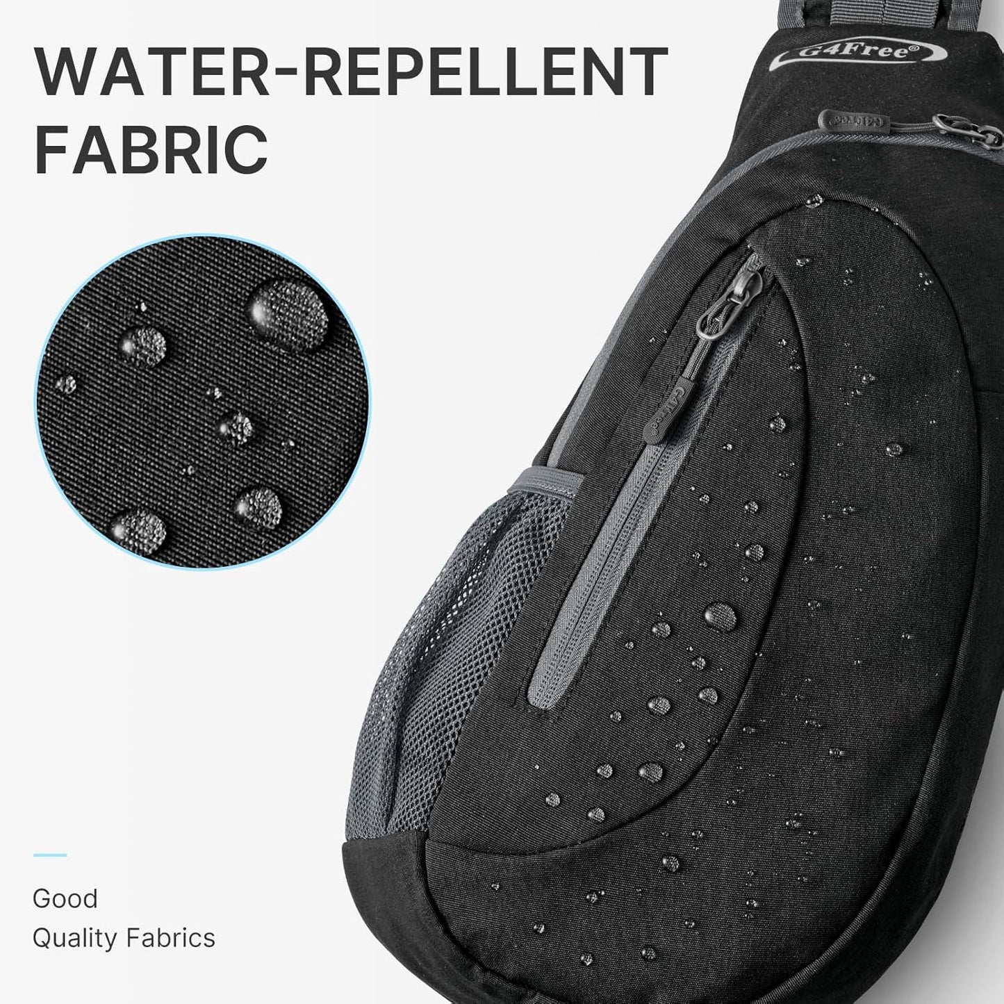 G4Free Sling Bag for Men Women, Small Crossbody Backpack Lightweight Chest Shoulder Bags for Travel, Outdoor and Sports (Dark Grey)