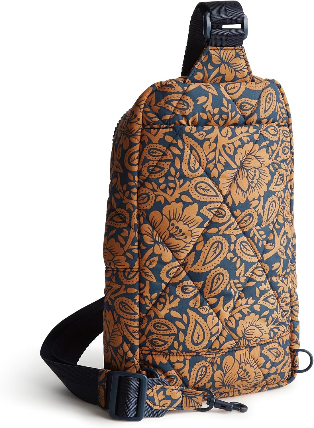 Vera Bradley Women's Lorman Sling Backpack-Featherweight Bag, Lotus Montage Roasted Pecan, One Size