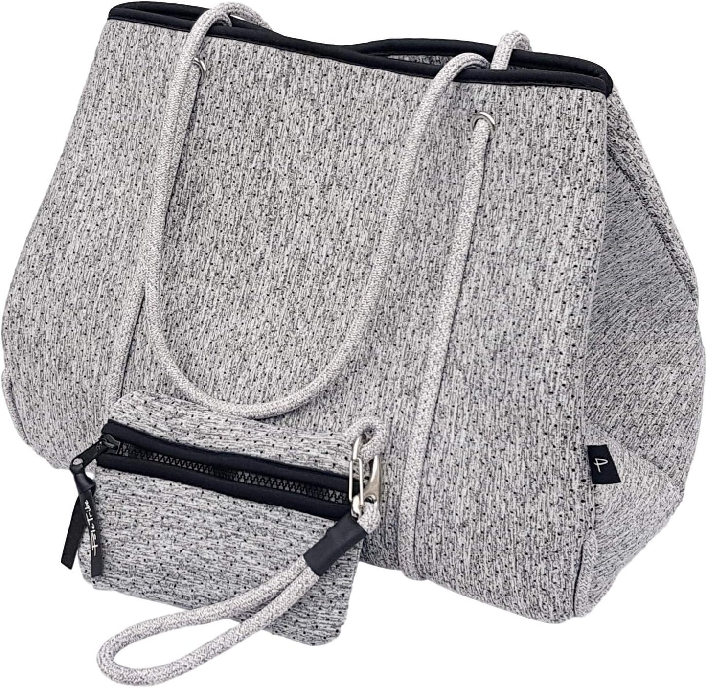 Pole Tribe Neoprene Tote - Large Beach, Gym, Travel Bag & Wallet, Water-Resistant, Durable, Lightweight, Sailor Rope Design