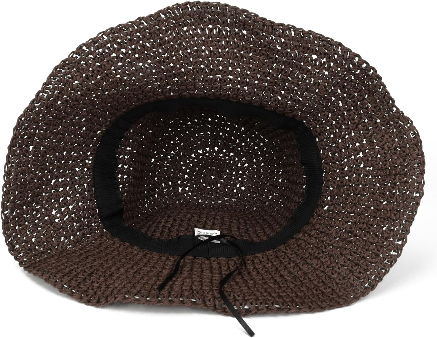Womens Wide Brim Straw Sun Hat Foldable Floppy Crochet Beach Hat for Summer