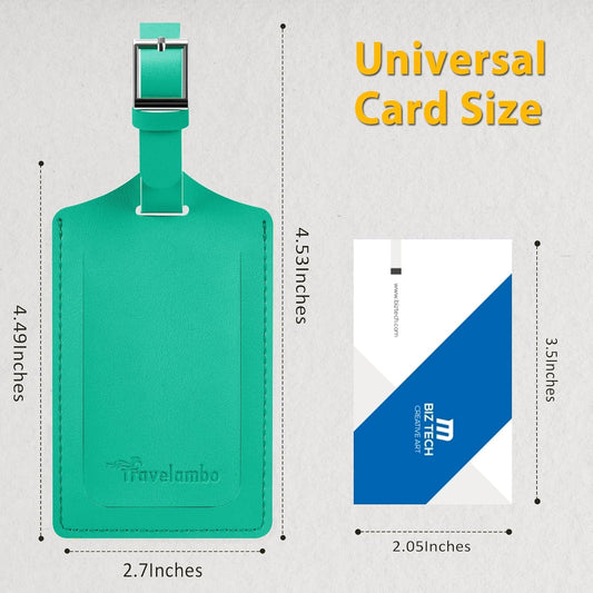 8 Pack Leather Luggage Travel Bag Tags by Travelambo