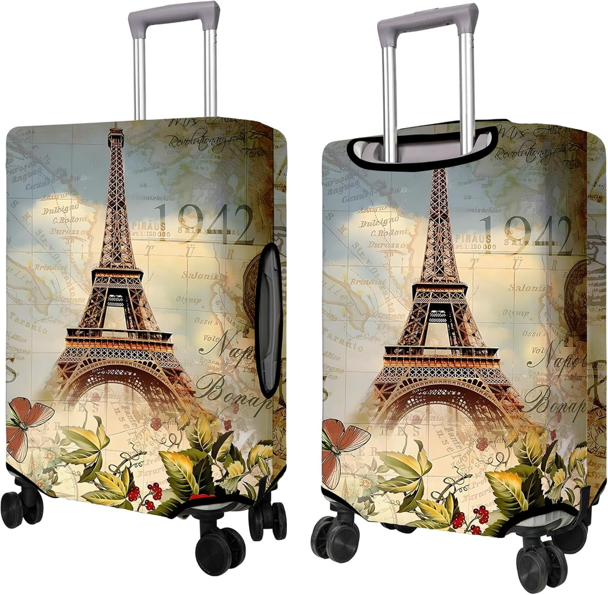 Travel Luggage Cover Suitcase Protector Fits 18-32 Inch Wheel Covers PatternedTravel Related Items Flower Luggage Protector Elastic S