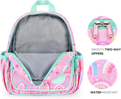 mibasies Backpack Leash for Toddlers 1-3: Baby Backpack for Girls with Anti-Lost Harness - Rainbow Pink