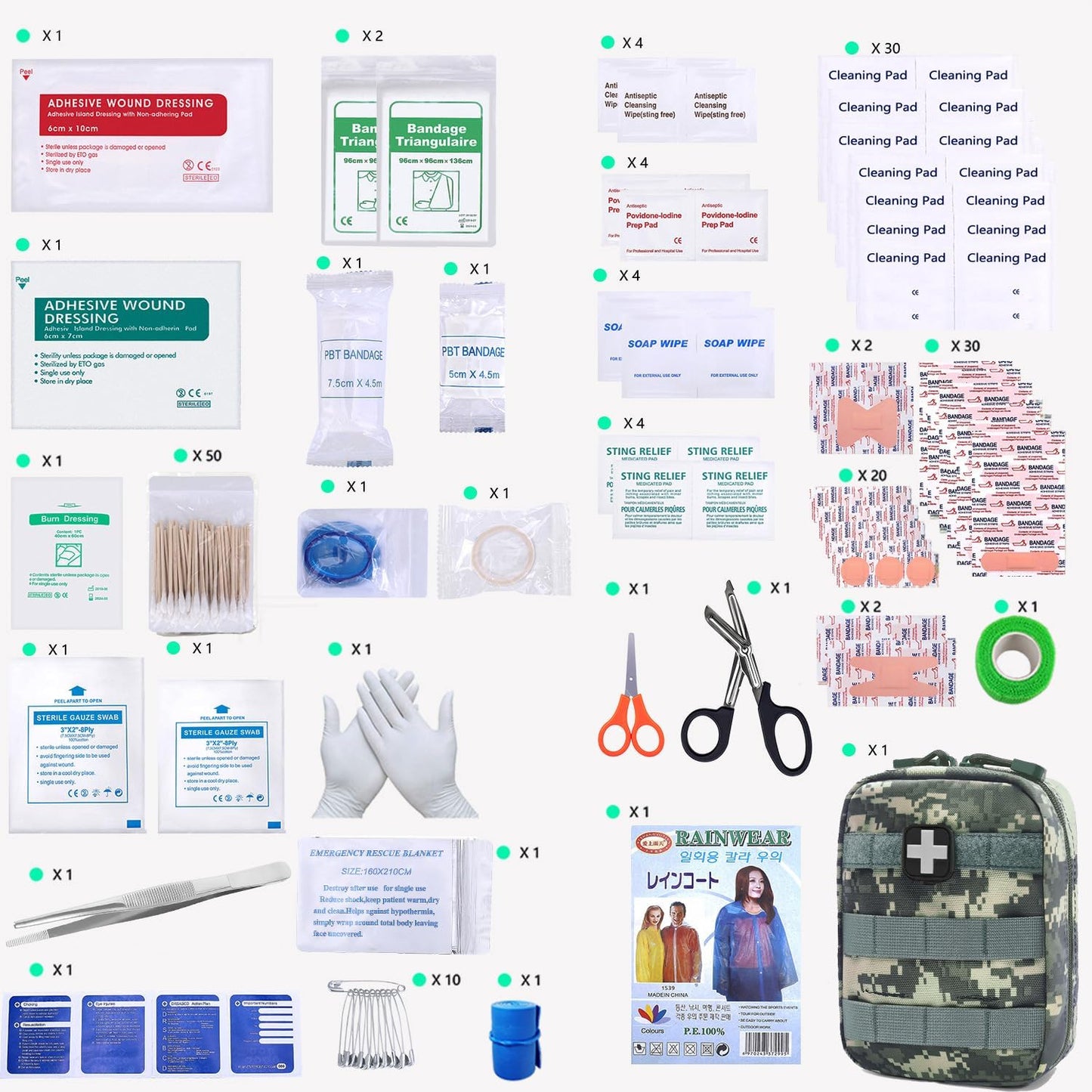 Carlebben EMT MOLLE Ifak Pouch Tactical MOLLE Medical First Aid Kit Utility Pouch ACU Camouflage