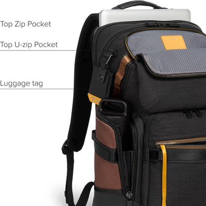 TUMI - Alpha Bravo Nomadic Backpack - Men's Durable Carry On Bag - 18.8" X 15.0" X 9.0" - Fits up to 15" Laptop - Black Onyx