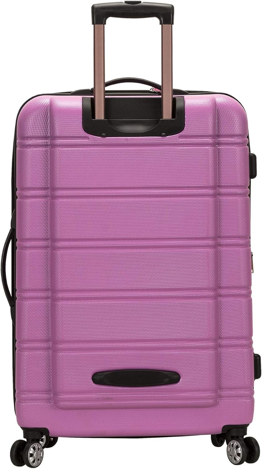Rockland Melbourne Hardside Expandable Luggage with Spinner Wheels, Pink, 2 Piece (20/28)