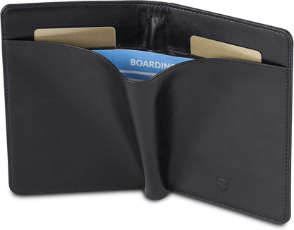 Vaultskin Leather Passport Holder, Slim RFID Blocking Travel Wallet for Men and Women, Fits Passport, Credit Cards, ID, Cash, Passport Cover Ideal Travel Accessories with Gift Box (Kensington)
