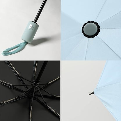 BAODINI Small UV Protection Travel Umbrella Compact for Rain and Sun UPF 50+ 41 inch Portable Umbrella for Women and Men