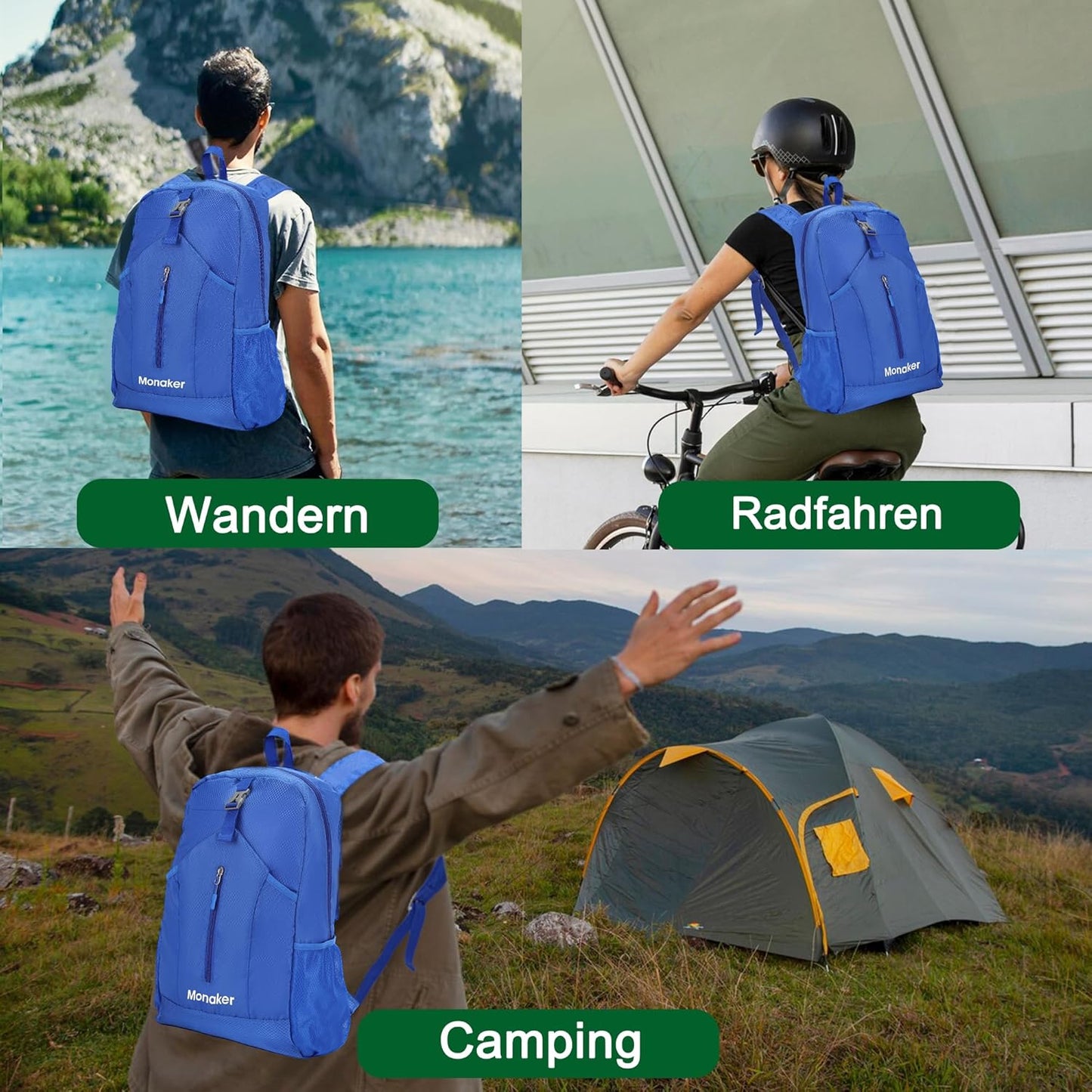 Ultralight 20L Foldable Backpack, Multi-Pocket Design, Compact to Palm-Sized, Ideal for Hiking, Travel & Daily Use
