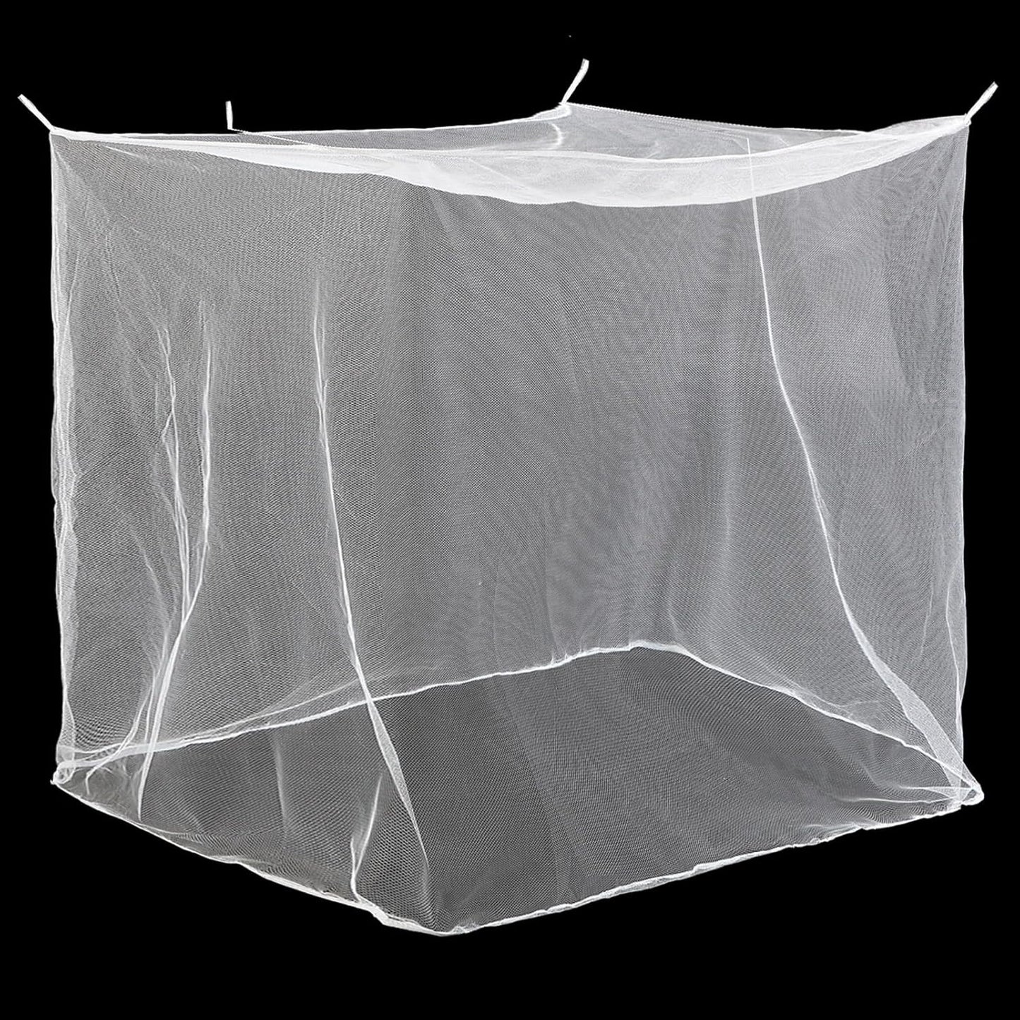 4 Corners Mosquito Net for Mosquiteros para Camas Bed Canopies Netting Bed Drapes Rectangular Mosquito Mesh for Camping Home Outdoor Travel(White,L75 X W35.5 X H59 Inch,No-Opening)