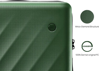 Trunk Luggage 26 Inch, Medium Checked Luggage with Double Spinner Wheels, Anti-Burst Zipper, Hard Case PC Suitcase, Lightweight Travel Luggage, TSA Approved (Seaweed Green, Hudson)