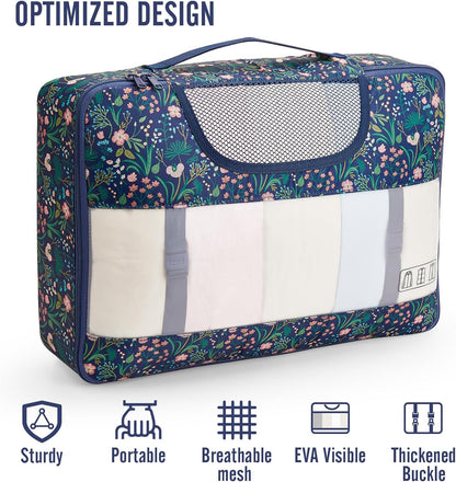 Veken 8 Set Packing Cubes for Travel Essentials, Suitcase Organizer Bags in 4 Sizes, Carry-On Luggage Accessories with Large Laundry & Hanging Toiletry Bag, Must-Have for Airplane, Road Trip & Camping