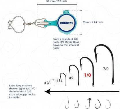 HOOK-EZE Fishing Knot Tying Tool | Protect from Fish Hooks | Tie Fishing Knots Easily | Cool Gadgets for Fishermen | Ice Fly Fishing | Fishing Accessories for Beginner Anglers | Nail Knot Tool