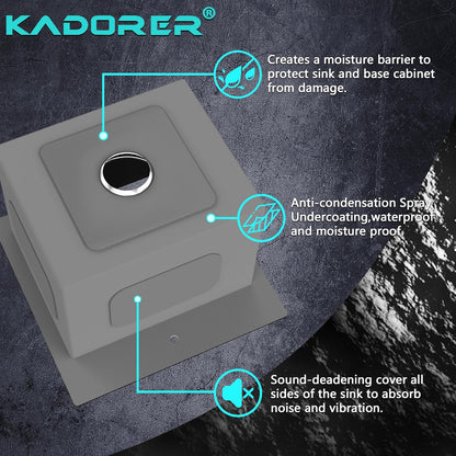 15 x 15 Inch Drop In Bar Sink, Small Kitchen Sink Single Bowl Topmount Bar Prep Sink 18 Gauge Stainless Steel Bar Sink with Grid and Basket Strainer