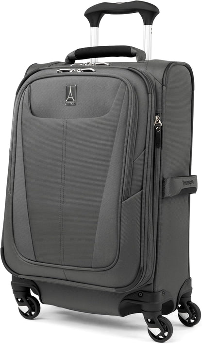 Travelpro Maxlite 5 Softside Expandable Carry on Luggage with 4 Spinner Wheels, Lightweight Suitcase, Men and Women, Shadow Grey, Compact Carry on 20-Inch