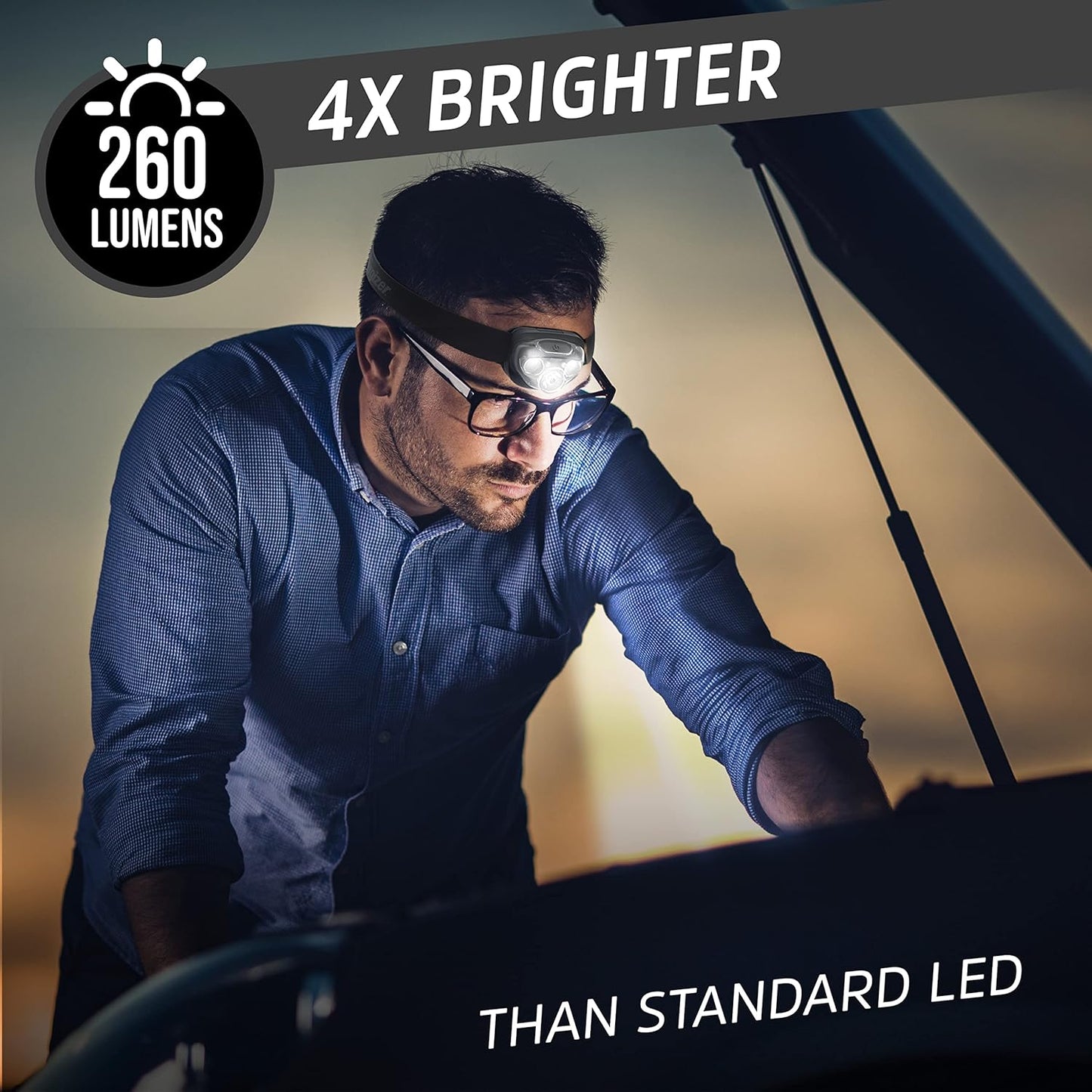 Energizer LED Headlamp PRO (2-Pack), IPX4 Water Resistant Headlamps, High-Performance Head Light for Outdoors, Camping, Running, Storm, Survival LED Light for Emergencies (Batteries Included)