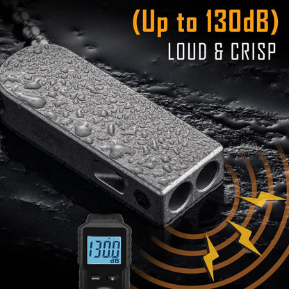 KeyUnity Titanium Emergency Whistle with Metal Lanyard, 120dB+, One-Piece Outdoor Survival Whistle, Ultra-Light, Rustproof