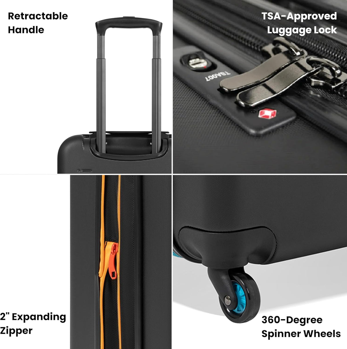 Sherpani Meridian, 22 Inch Carry On Luggage Airline Approved, Rolling Hardside Suitcase 22x14x9, Travel Luggage for Women, Expandable Suitcase, Travel Gift (Chromatic)