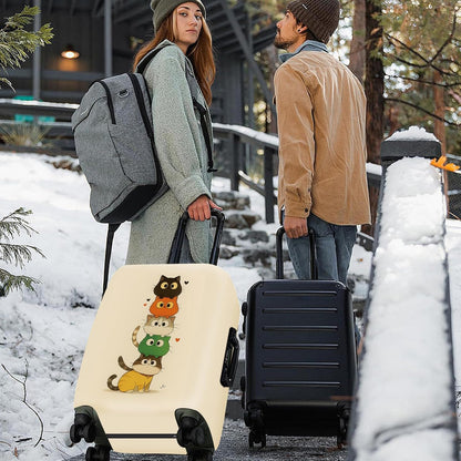 ANNA QUEEN Stacked Cute Cats Luggage Cover, Fun Cat Pile Design, Stretchable, Washable Travel Protector for 24-26 Inch Suitcases