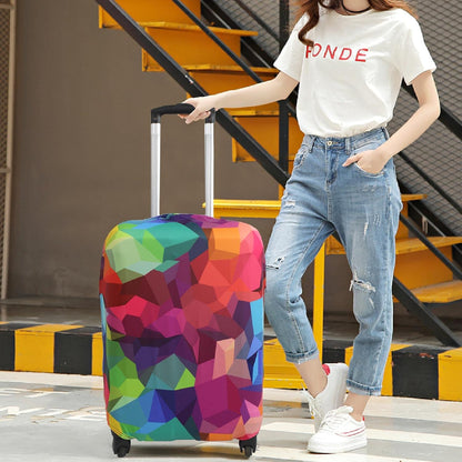 Explore Land Travel Luggage Cover Suitcase Protector Fits 31-32 Inch Case (Geometry, XL)