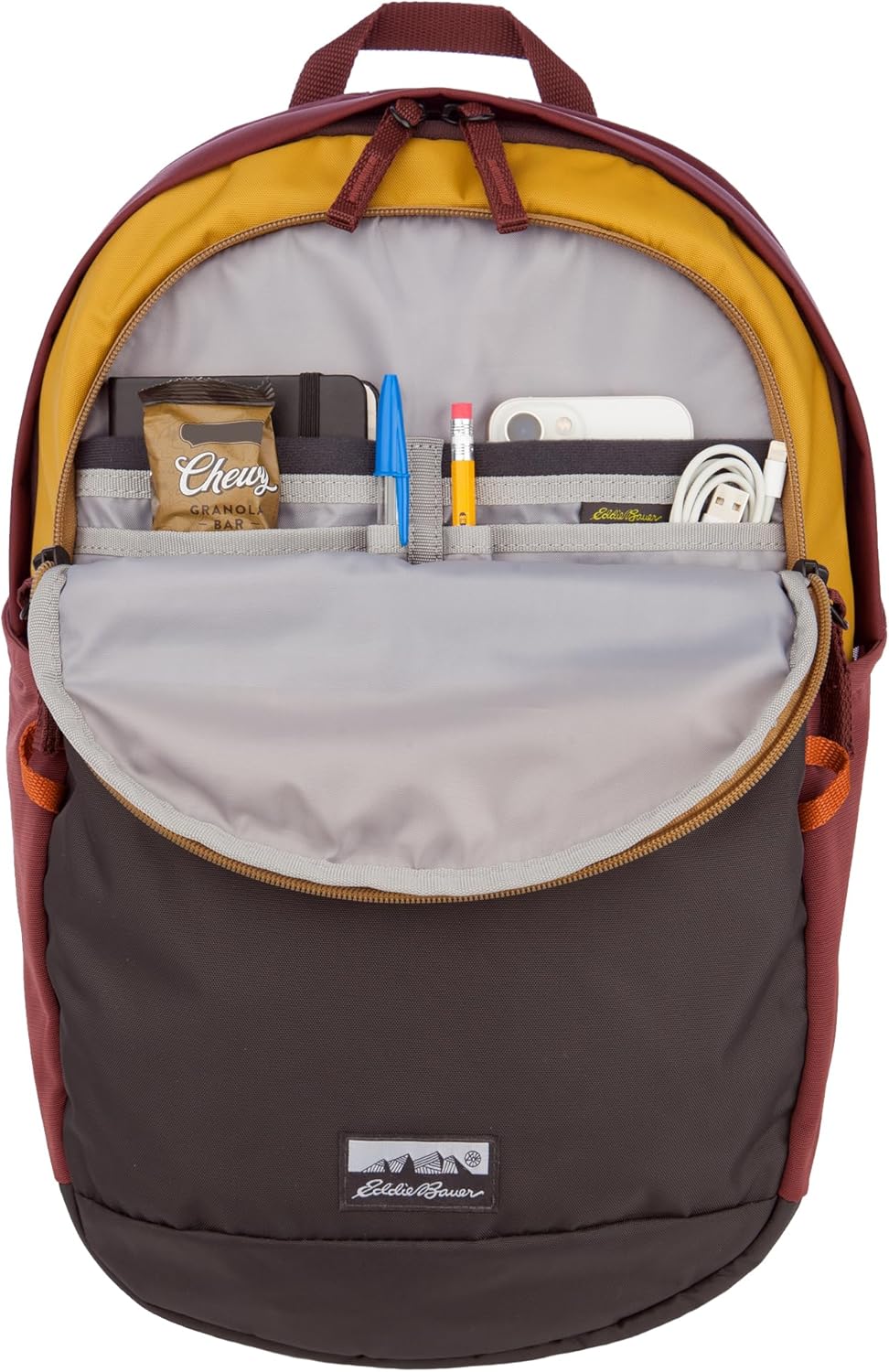 Eddie Bauer 20L Venture Backpack, Hydration and Laptop Compatible Daypack, Redwood/Antique Gold