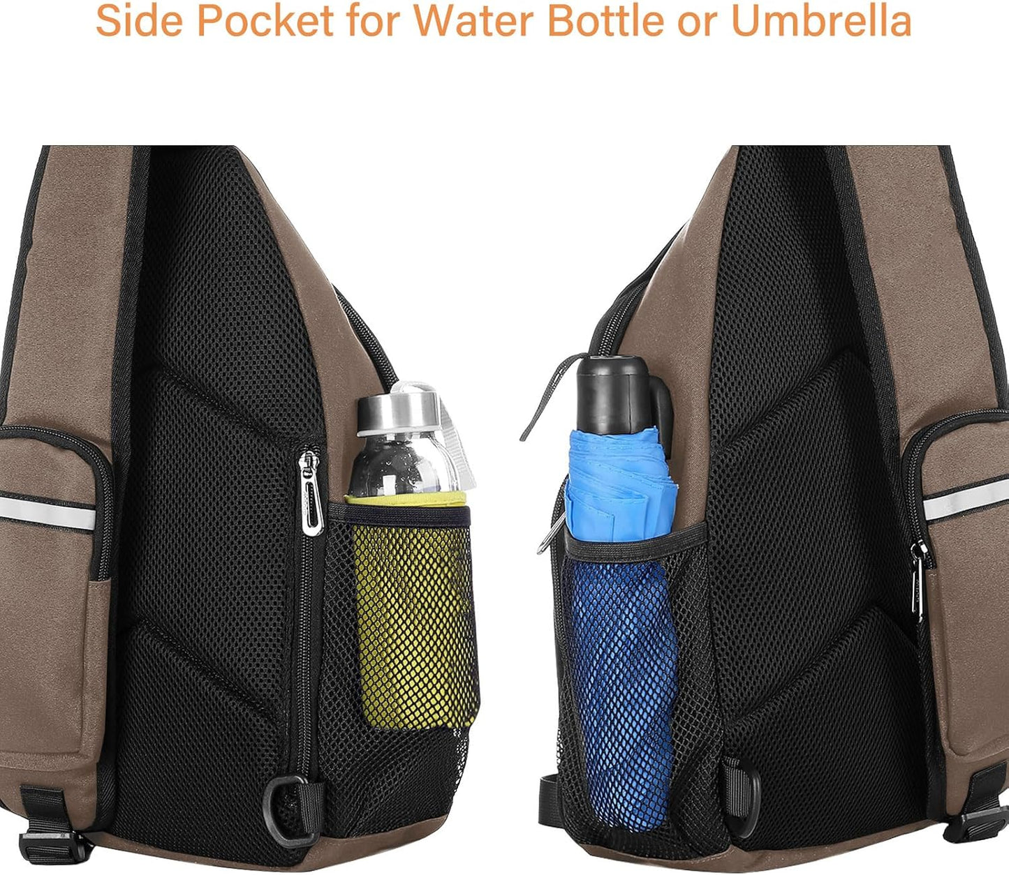 MOSISO Sling Backpack Bag, Crossbody Shoulder Bag Travel Hiking Daypack Chest Bag with Front Square Pocket&USB Charging Port