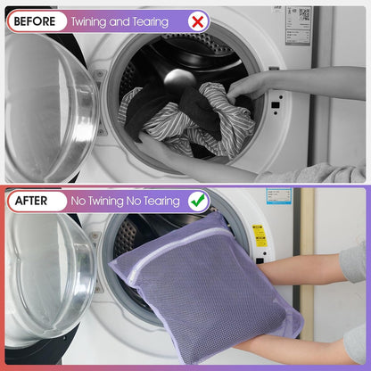 5Pcs Sturdy Mesh Laundry Bags for Delicates, Lingerie, Bras, Travel and Organzie - 5 Color(14x20 Inch)