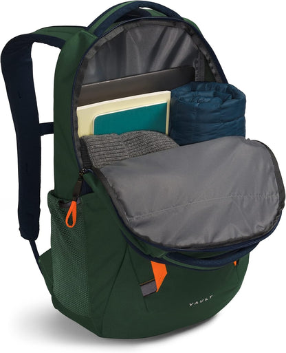 The North Face Vault Everyday Laptop Backpack, Pine Needle/Summit Navy/Power Orange, One Size