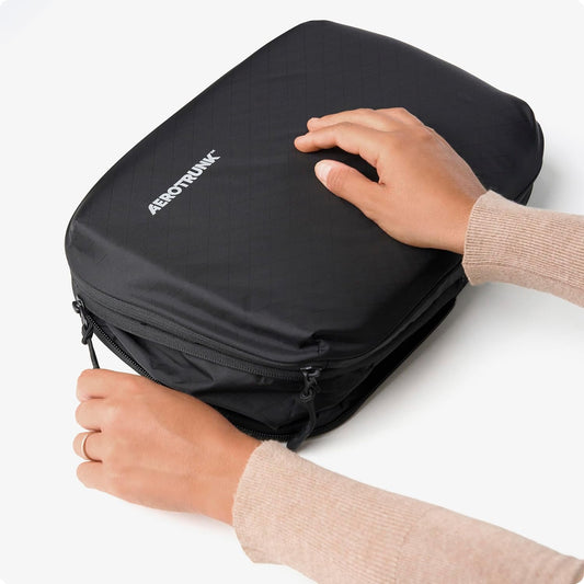 Aerotrunk Ultralight Compression Packing Cubes - Lightweight Travel Organizers for Suitcases and Luggage (6-Pack, Black)