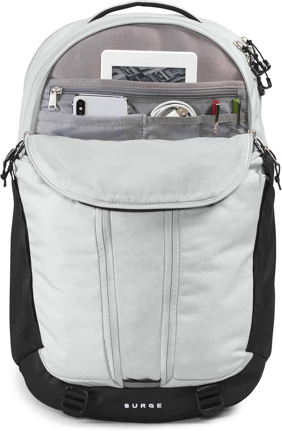 The North Face Surge Commuter Laptop Backpack, Tin Grey Dark Heather/TNF Black-NPF, One Size