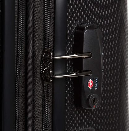 SwissGear 7272 Energie Expandable Hardside Luggage With Spinner Wheels and TSA Lock, Black, Checked-Medium 24-Inch