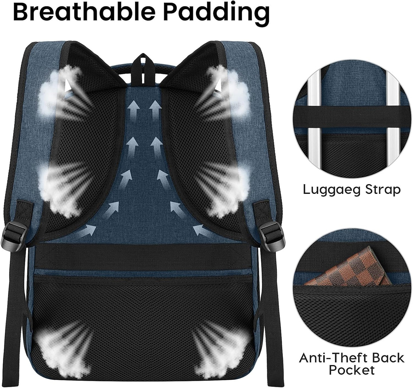 Backpack for Boys Men, School Backpack for Teens Girls, Lightweight Casual High School Bookbag, Daily-use Travel Laptop Backpack with USB Charging Port Fits 15.6 Inch Notebook