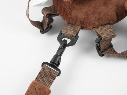 2 in 1 New Monkey Toddler Safety Harness Backpack Children's Walking Leash Strap（Brown）