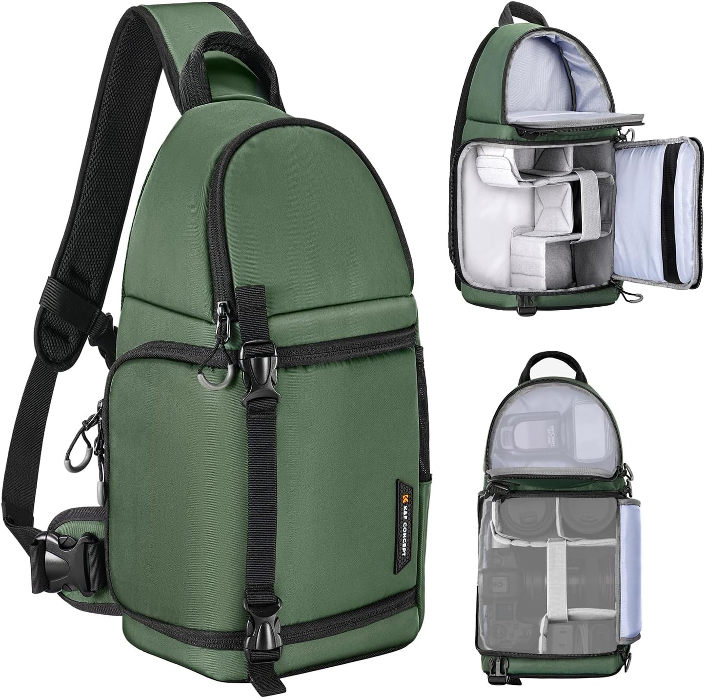 K&F Concept Camera Sling Bag Crossbody Bag Camera Shoulder Backpack DSLR/SLR/Mirrorless Photography Bags Compatible with Canon/Nikon/Sony/Fuji/Gopro/DJI