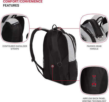 SwissGear Cecil 5505 Laptop Backpack, Heather Grey, 18-Inch