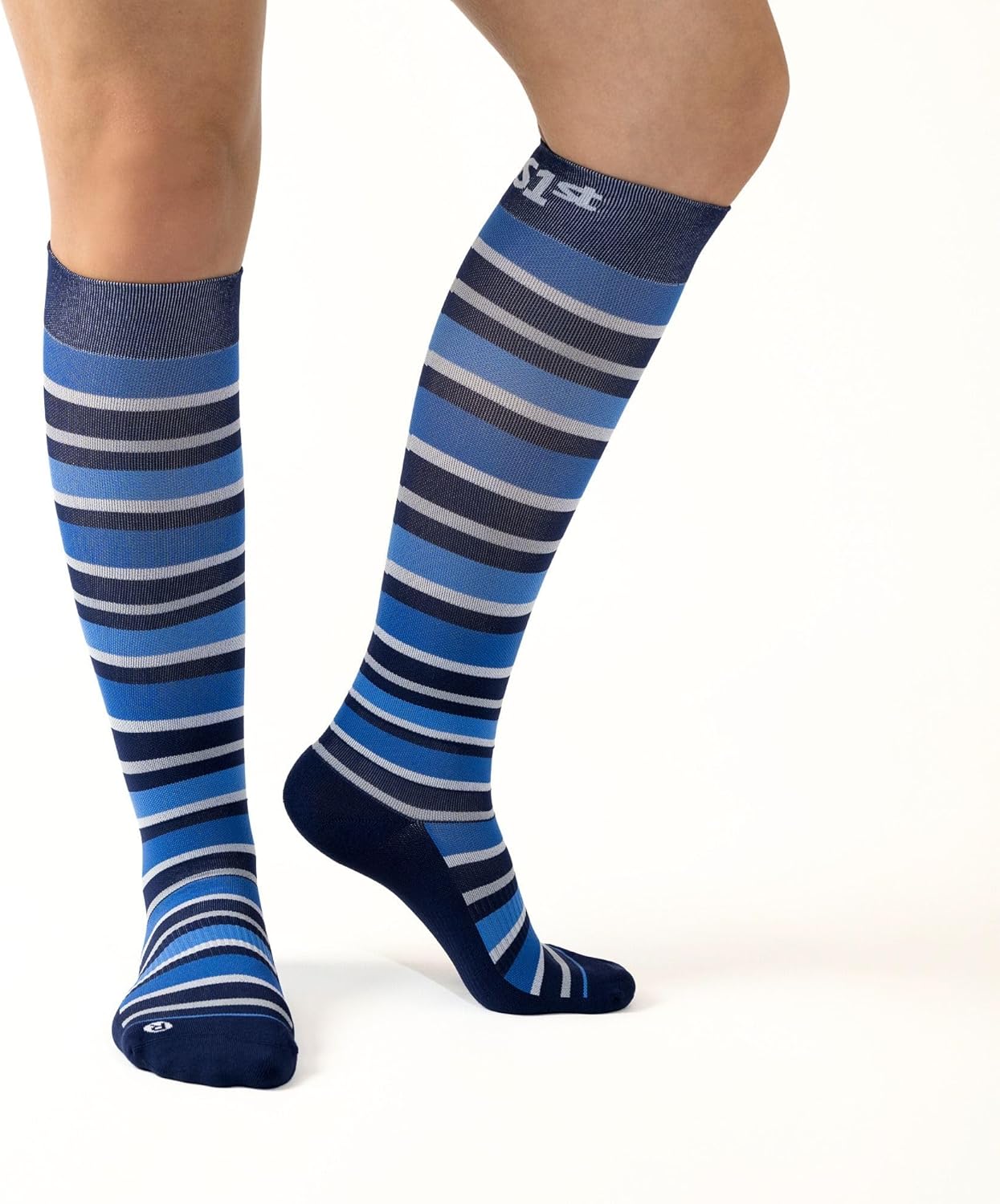 Medical Grade Compression Socks for Men & Women 15-20 mmHg by OrthoSleeve (Blue Argyle, Small)