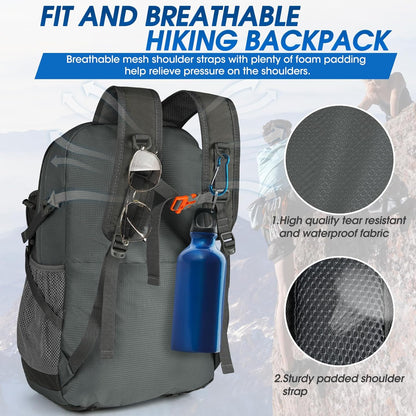 IGOLUMON Hiking Backpack 40L Packable Lightweight Camping Backpack Men Women Waterproof Hiking Daypack Outdoor Travel Daypack