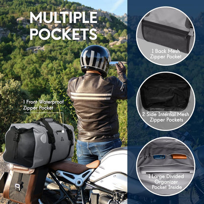 Haimont Waterproof Duffel Bag Roll-top Dry Duffel Bag with Quick-fixed Straps for Motorcycling, Rafting, Boating, SUP, Kayaking, Travel, 50L/70L