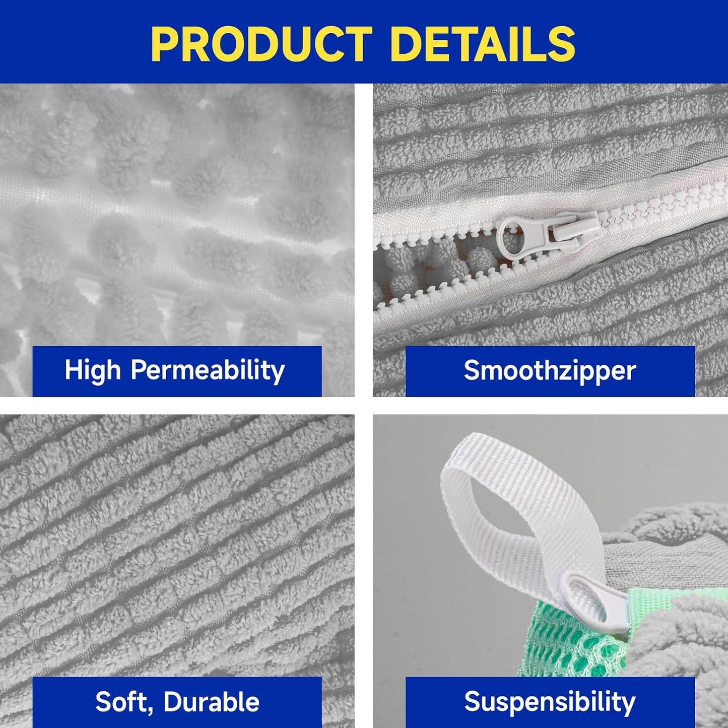 2 Packs Shoe Washing Machine Bag, Laundry Shoe Bag for Washer and Dryer, 360°All-Around Cleaning Sneakers, shoe bag Top Hidden Zipper，Reusable Sneaker Washing Machine Bag For All Shoe Types (Grey)