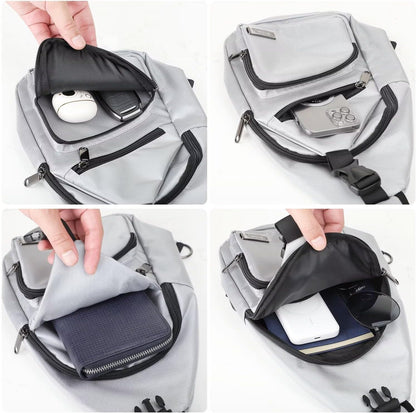 AMJ Crossbody Sling Bag Men Women, Casual Shoulder Backpack, Chest Daypack Satchel for Hiking Travel