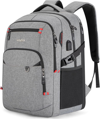 48L Expandable Laptop Backpack, Anti-thief Travel Backpack with USB Charging Port, Airline Approved Business Waterproof Carry on Luggage, Fits 17.3" Laptop for Men Women