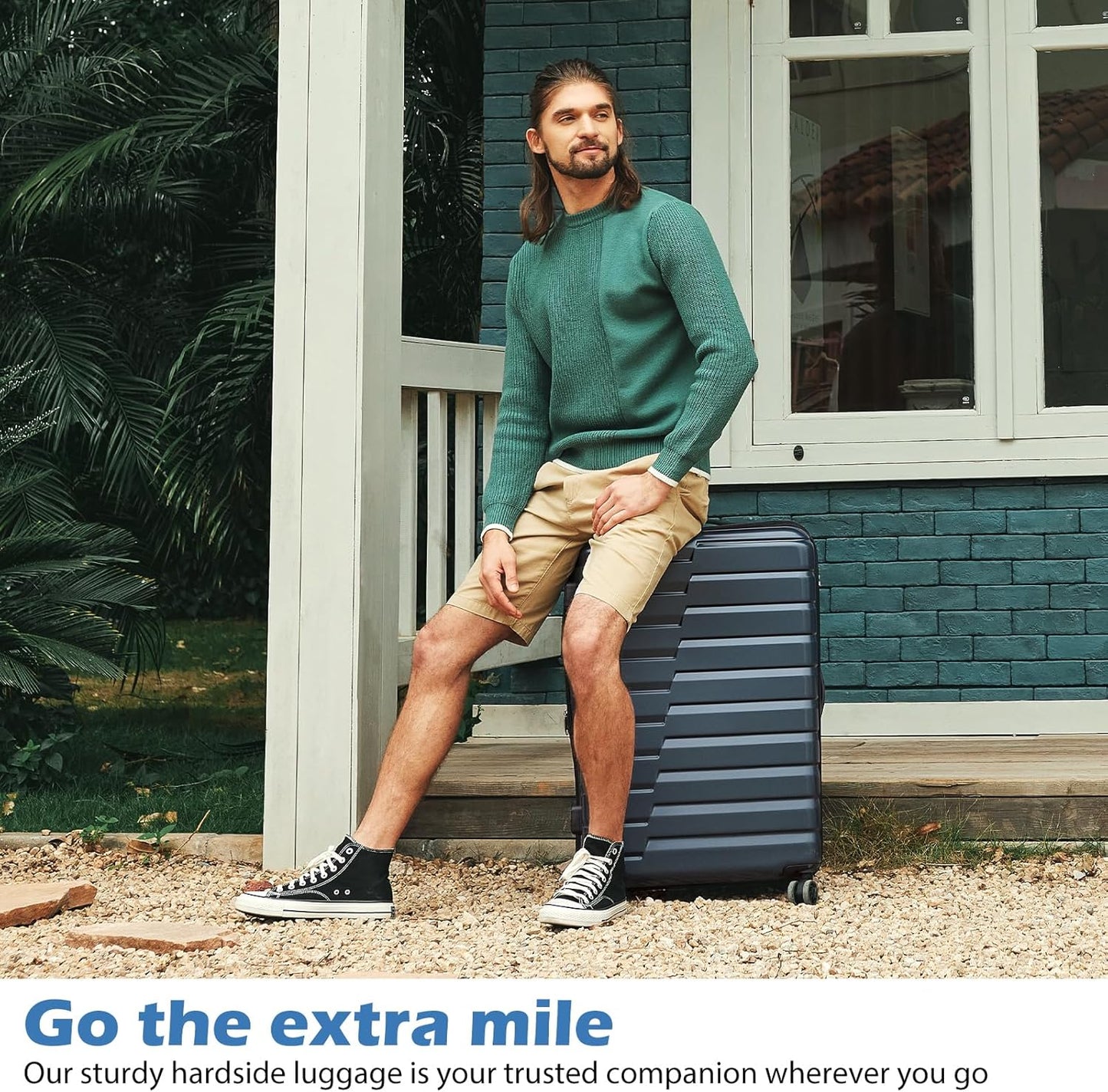 Coolife Larage Luaggage Hardside Expandable Suitcase with Spinner Wheels Checked 28-Inch（Purple）