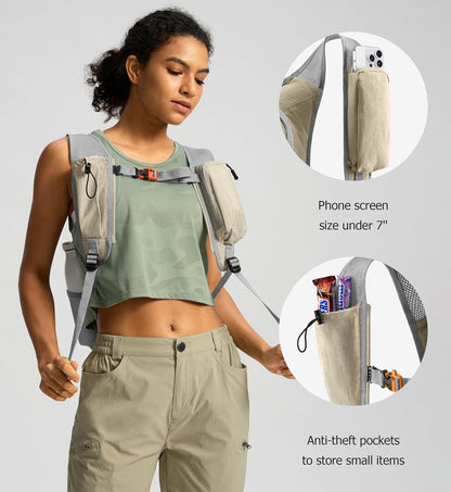 10L Small Hiking Backpack Travel Daypack Lightweight Packable Back Pack for Women Men(Beige)