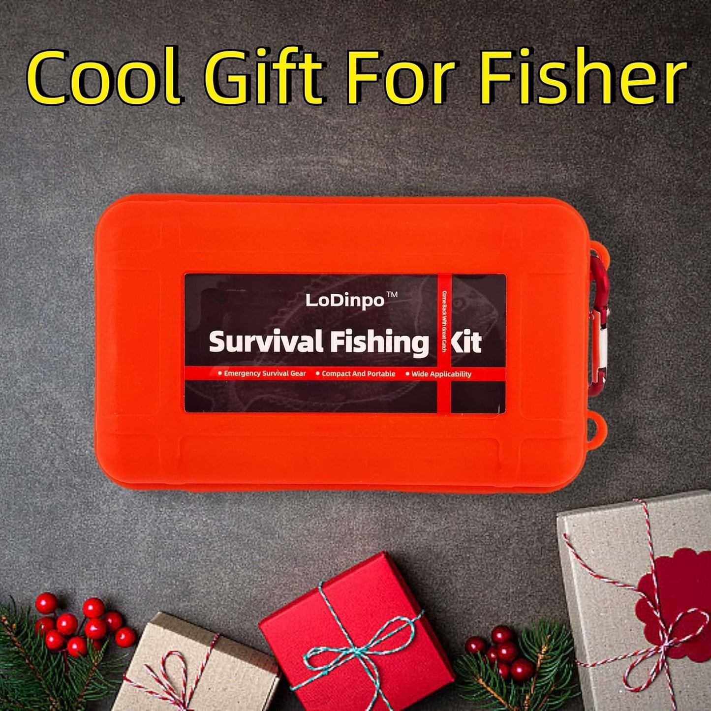Mini Survival Fishing Kit Small Emergency Fishing TackleBox Pocket Outdoor Fishing Set Travel Party Fishing shoebox Surf Survivalist Fishing Accessories Pack Fishing Gear Gifts for Starter Men