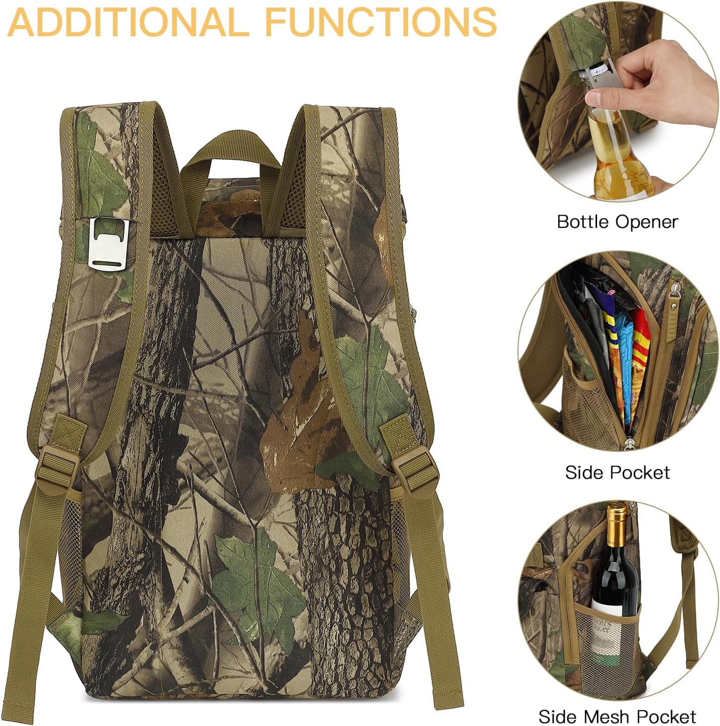 TUGUAN Cooler Backpack 36 Cans Insulated Leak Proof Lightweight Lunch Backpack for Men Work Portable Travel Thermal Bag Compartment Camping Hiking Beach Pincnic Cooler for Women