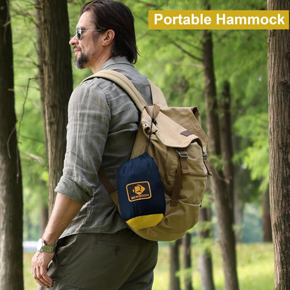 Camping Hammock with Net,Travel Portable Lightweight Hammocks with Tree Straps and Solid D-Shape Carabiners,Parachute Nylon Hammock for Outsides Backpacking Beach Backyard Patio Hiking