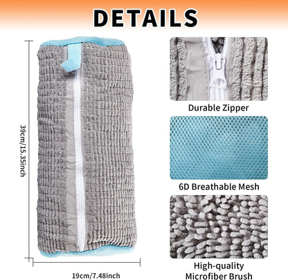 Shoe Washing Machine Bag, 2Pcs Reusable Shoe Cleaning Bag for Washing Machine, Shoe Laundry Bag for Washer, Cleaner bag for Sneakers Tennis Shoes (Grey 2pcs)