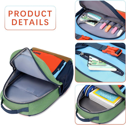 Lightweight Kids Backpack for School Kindergarten Elementary Backpacks for Boys Ages 6-8-10(Orange Blue)