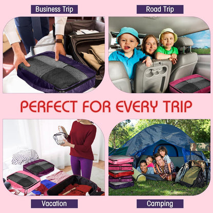 5 Pcs Packing Cubes for Suitcase Large Travel Cubes Carry on Luggage Organizer Bags for Clothes Accessories(M,Purple)